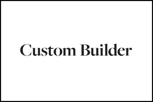 The image displays the words Custom Builder in black serif font centered on a plain white background with a thin black border.
